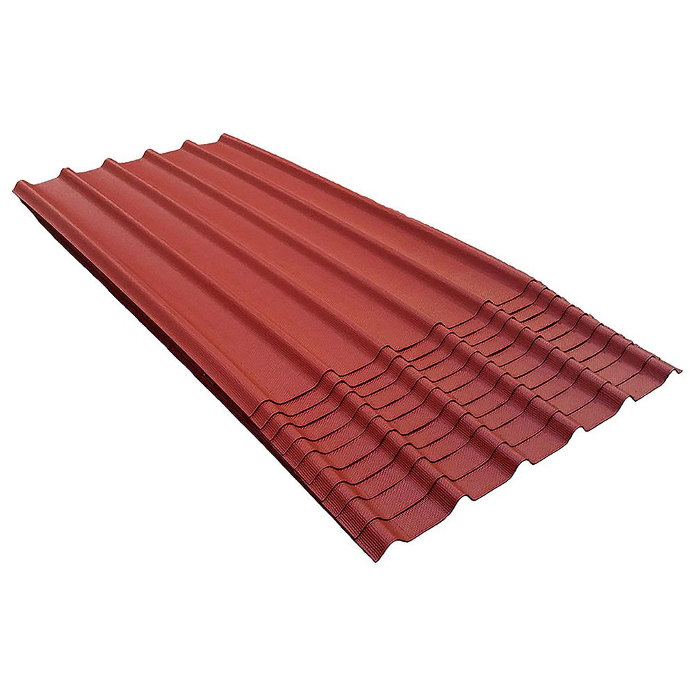 6V 6-1/2 ft. x 3.33 ft. Asphalt Roof Panel in Red (200 sq. ft. per Bundle) (10-Pack)