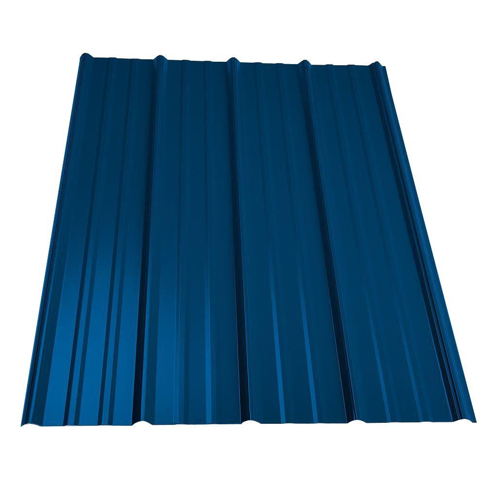 14 ft. Classic Rib Steel Roof Panel in Ocean Blue