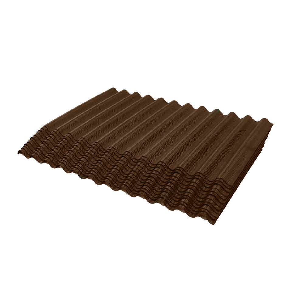 4.33 ft. Brown Jumbo Shingle Corrugated Shingle Asphalt Roof Panel 75 sq. ft. per Bundle