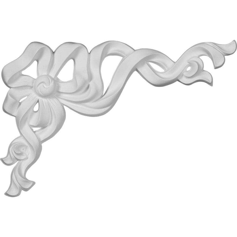 Ekena Millwork Polyurethane Onlays/Versailles Small Ribbon with Bow Onlay, Right / 5 7/8'W x 8 5/8'H x 3/4' / ONL05X08X01-R